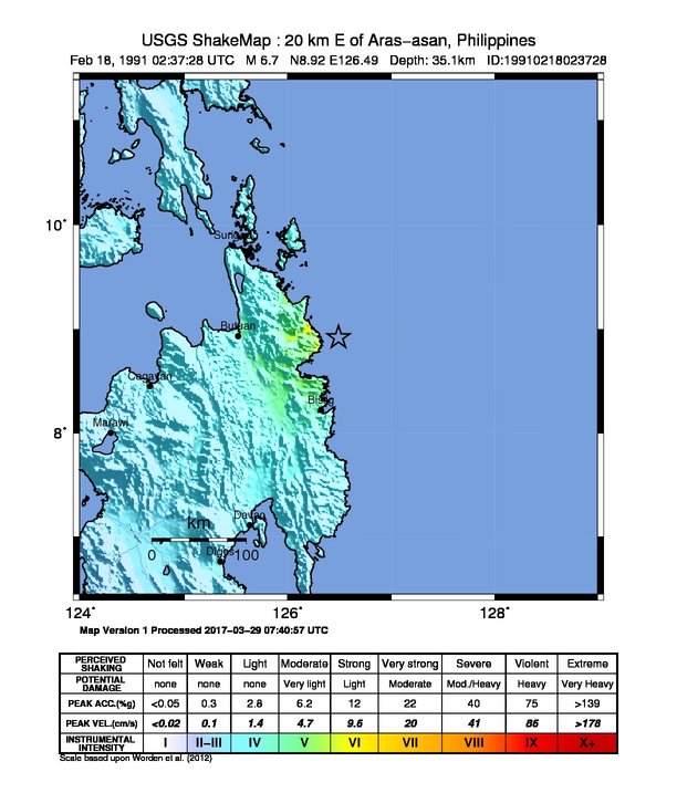 ShakeMap Intensity Thumbnail